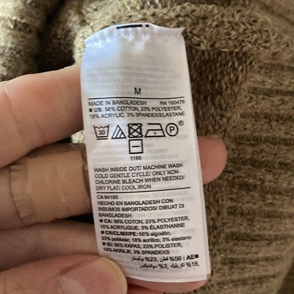 Gently-used Old Navy Dark Sand hooded kangaroo pocket sweater - Picture 7 of 8